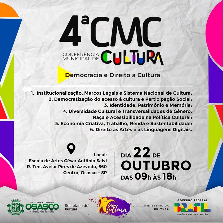 Convite para 4ª Conferência Municipal da Cultura