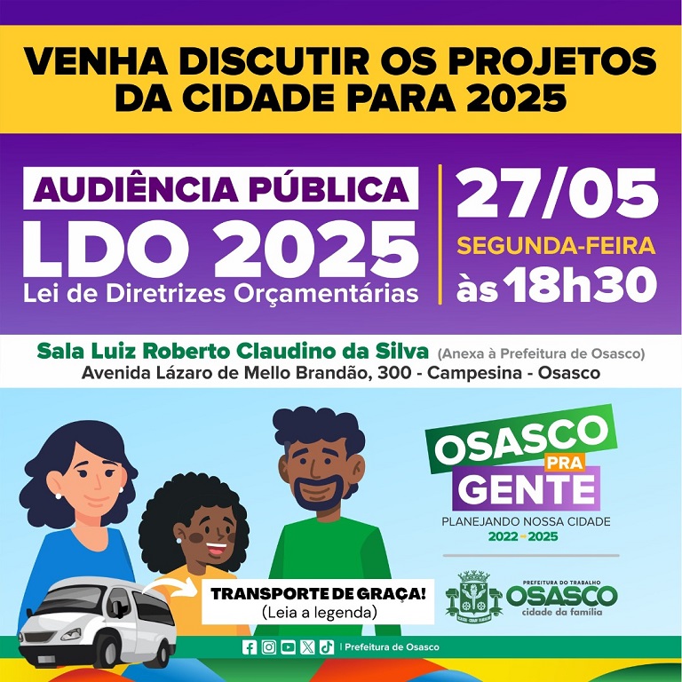 Convocação para Audiência Pública LDO - Lei de Diretrizes Orçamentárias 2025