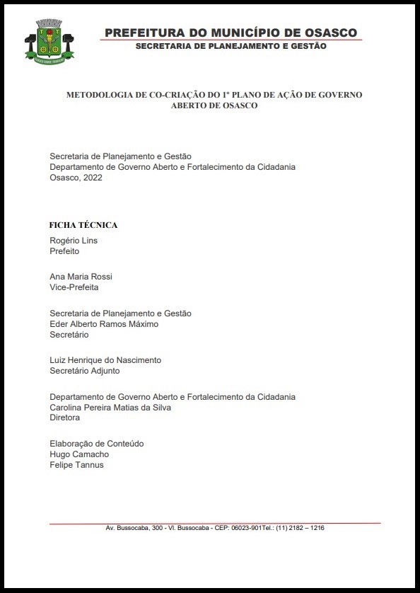 Relatório de Co-criação do 1º Plano de Ação de Governo Aberto