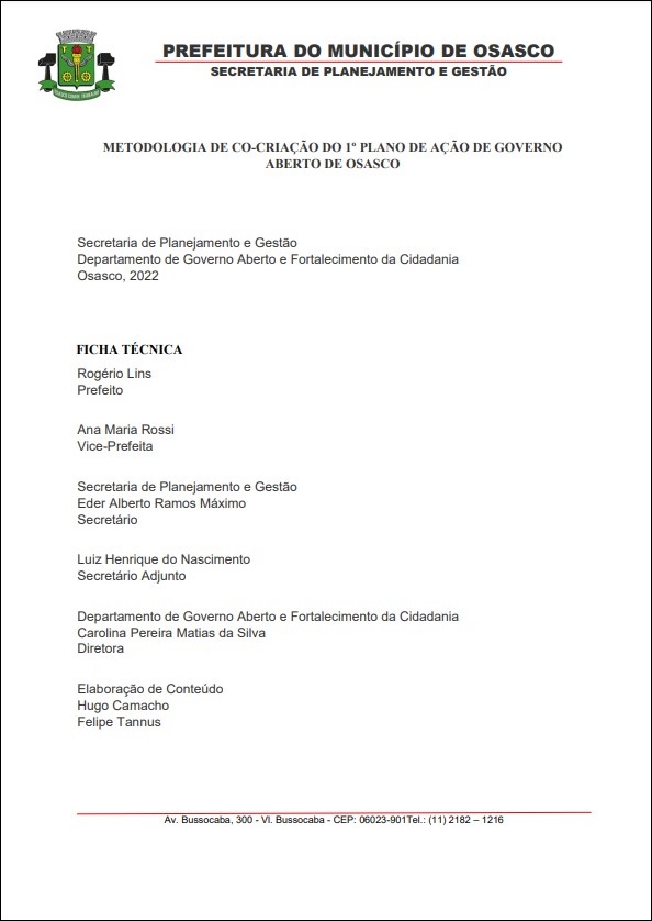 Relatório de Co-criação do 1º Plano de Ação de Governo Aberto