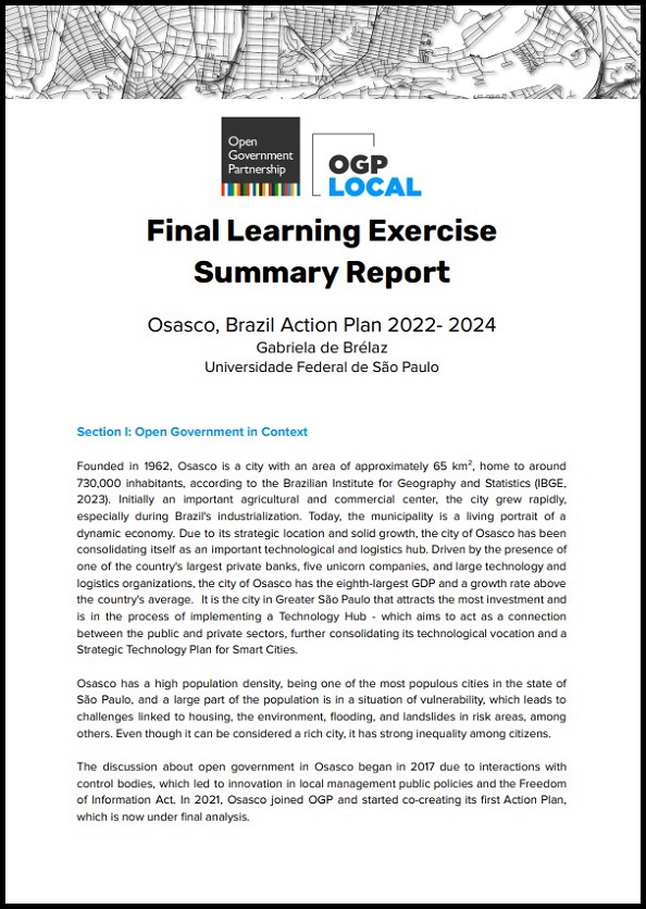 Monitoramento do 1º Plano de Ação de Governo Aberto em Osasco